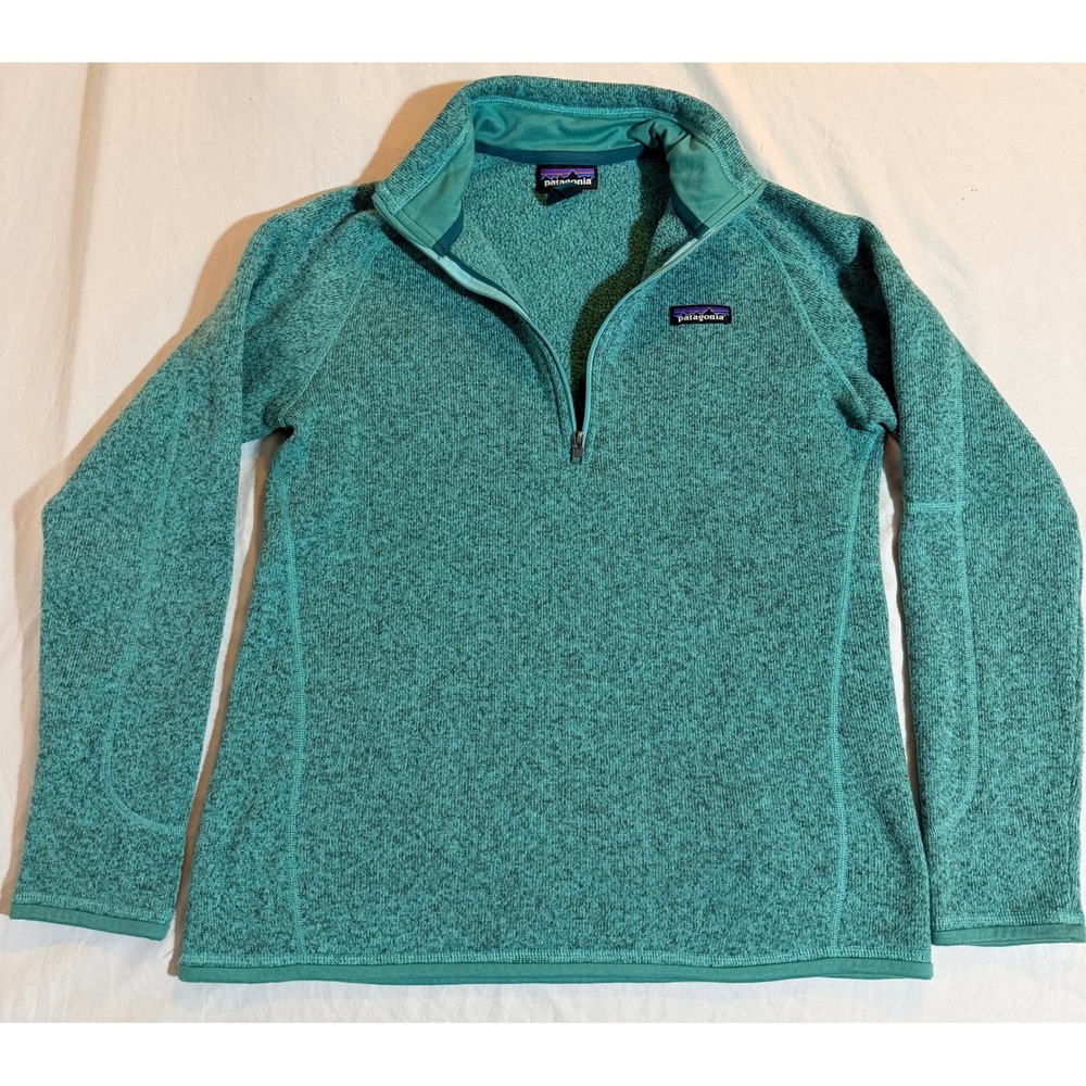 Patagonia Better Sweater Womens Medium Teal Quarter 1/4 Zip Fleece Pullover‎